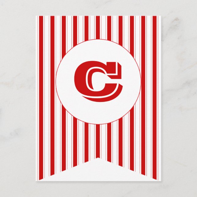 Circus Red Party Flag Bunting Banner Post Card (Front)