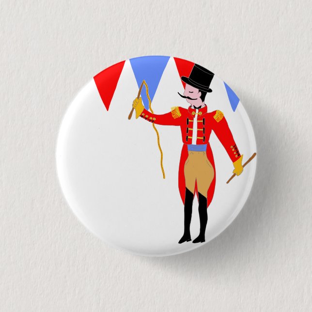 Circus Ring Master Circus Party Button (Front)