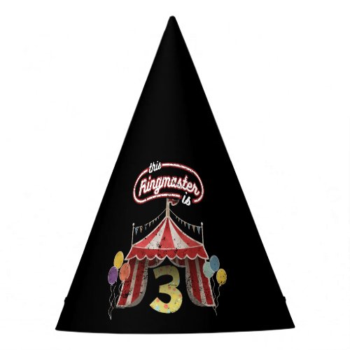 Circus Ringmaster 3rd Birthday Kids Party Hat
