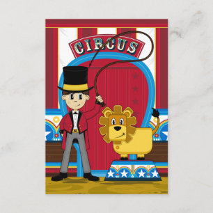 Circus Ringmaster and Lion RSVP Card