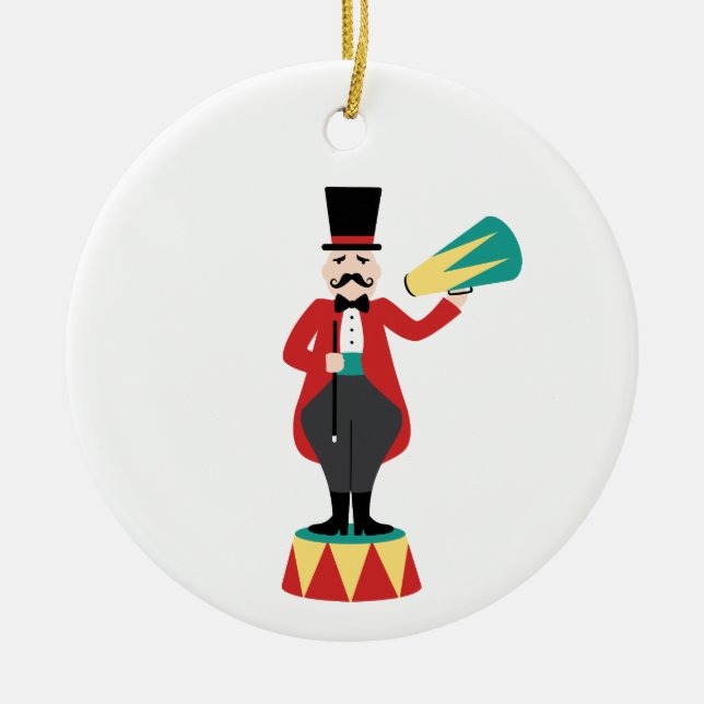 Circus Ringmaster Ceramic Ornament (Front)