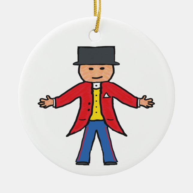 Circus Ringmaster Ceramic Ornament (Front)
