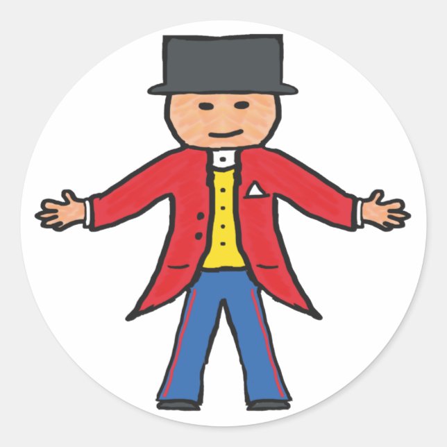Circus Ringmaster Classic Round Sticker (Front)