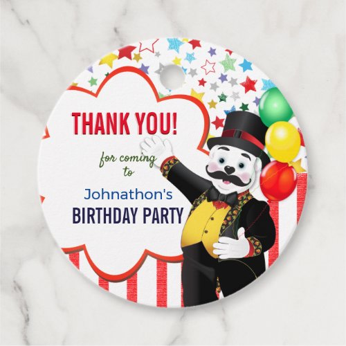 Circus Ringmaster Polar Bear Thank You Favor Tags