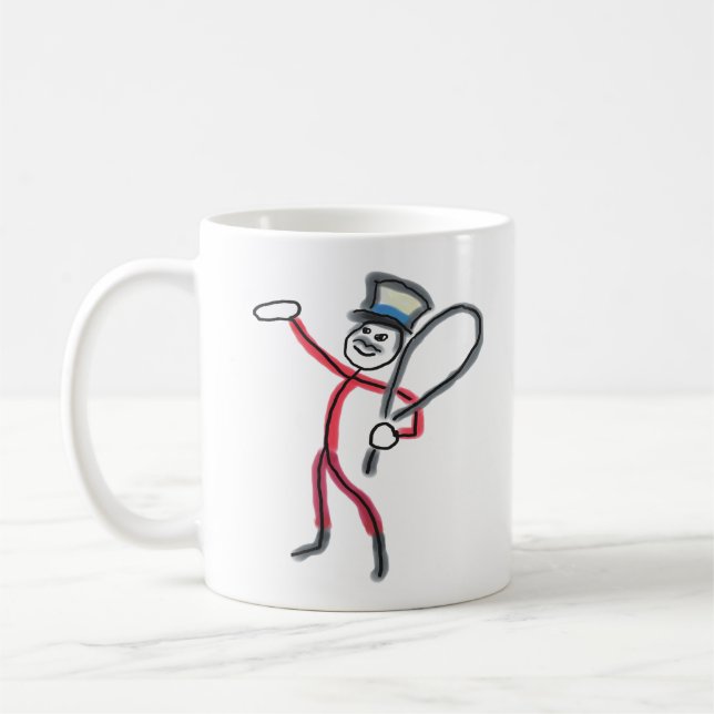 Circus Ringmaster Stickman Coffee Mug (Left)