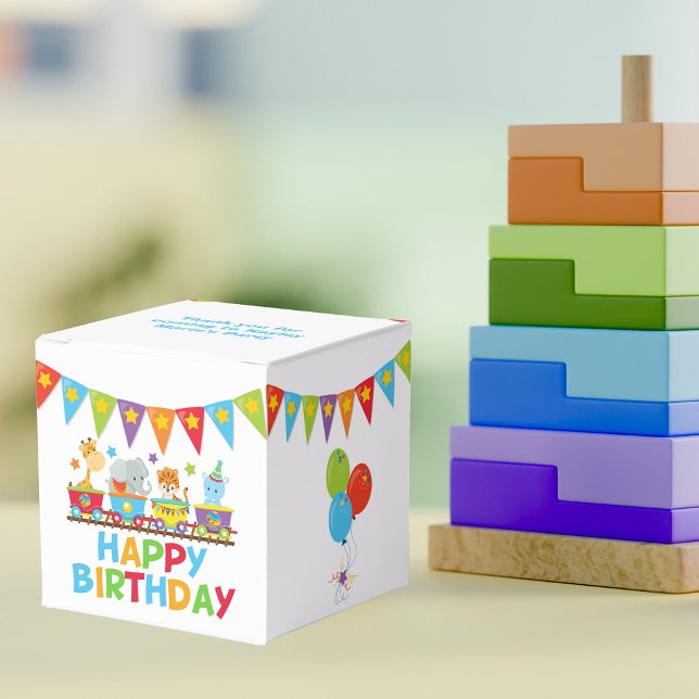 Circus Safari Train Cute Kids Birthday Party Favor Boxes (Creator Uploaded)