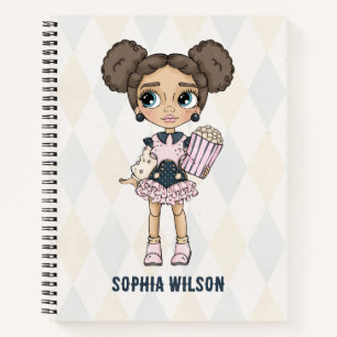Circus School Pink Cute Girl  Notebook
