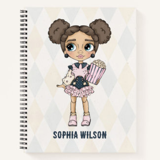 Circus School Pink Cute Girl  Notebook