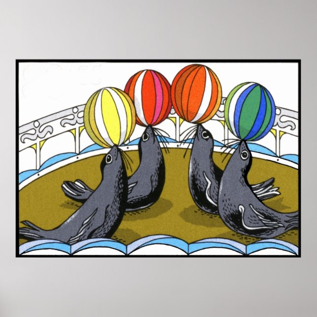 Circus Seals (in 23 sizes) Poster (Front)