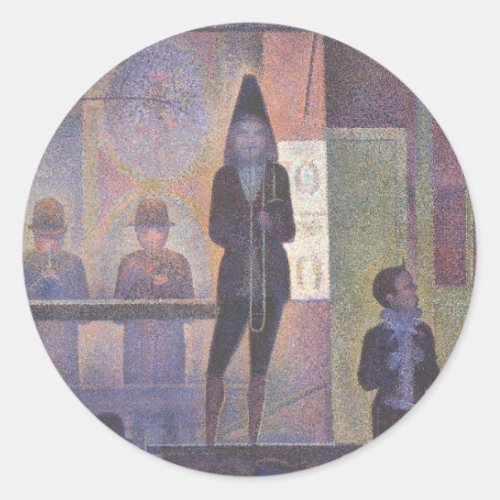 Circus Sideshow by Georges Seurat Vintage Art Classic Round Sticker