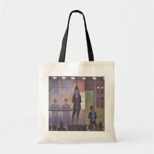 Circus Sideshow by Georges Seurat, Vintage Art Tote Bag