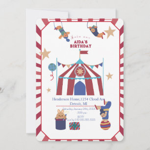Circus Spectacular Birthday Invitation