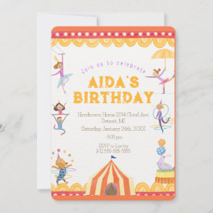 Circus Spectacular Birthday Invitation