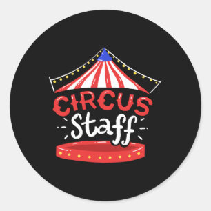 Circus Staff Children Kids Birthday Theme Themed Classic Round Sticker
