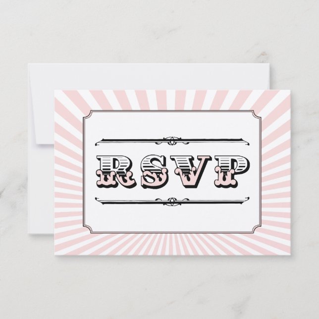 Circus Steampunk RSVP in PInk Card (Front)