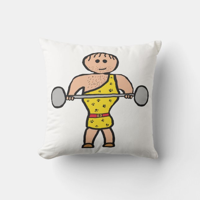 Circus Strongman Throw Pillow (Front)