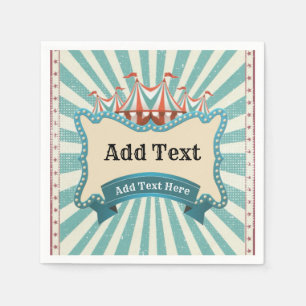 Circus Teal Red Tent Vintage Birthday Party Napki Napkins