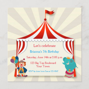 Circus Tent Birthday Invitation