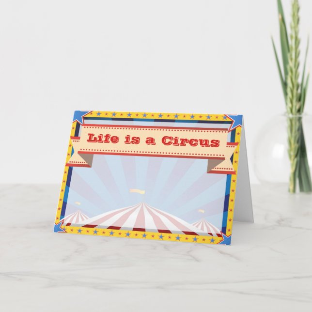 Circus Tent Carnival Greeting Card (Front)
