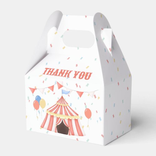 Circus Tent Carnival Watercolor Birthday Favor Boxes