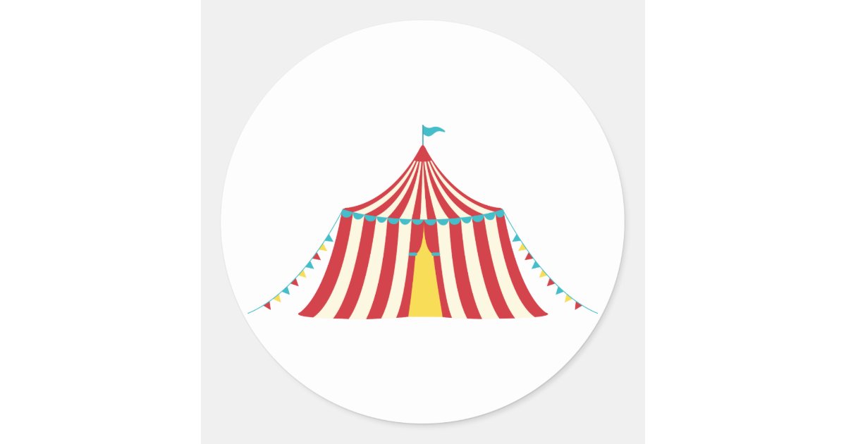 Circus Tent Classic Round Sticker | Zazzle