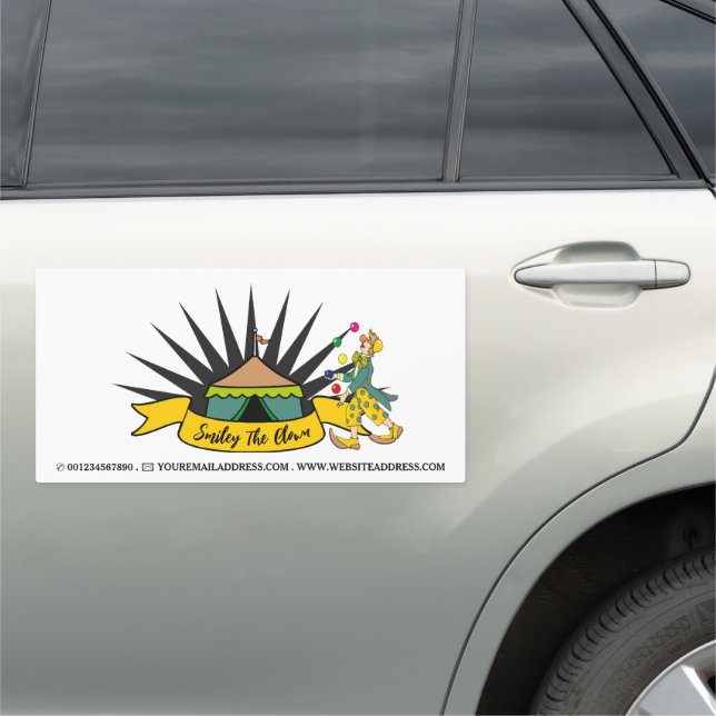Circus Tent Clown, Kids Entertainer, Clown Car Magnet (In Situ)