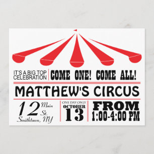Circus Tent Party Invitation