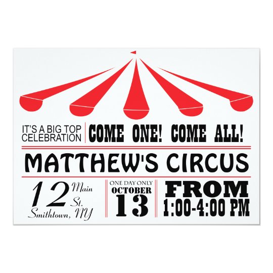 Circus Tent Party Invitation | Zazzle.com
