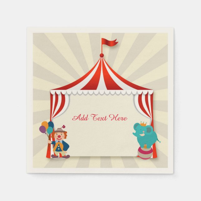 Circus Tent, Performers Paper Napkins (Front)