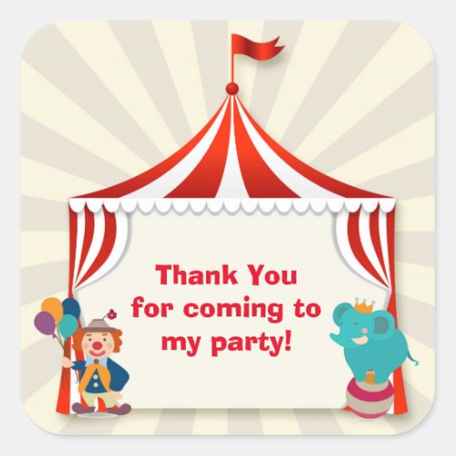 Circus Tent Square Sticker