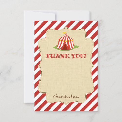 Circus Thank You Card