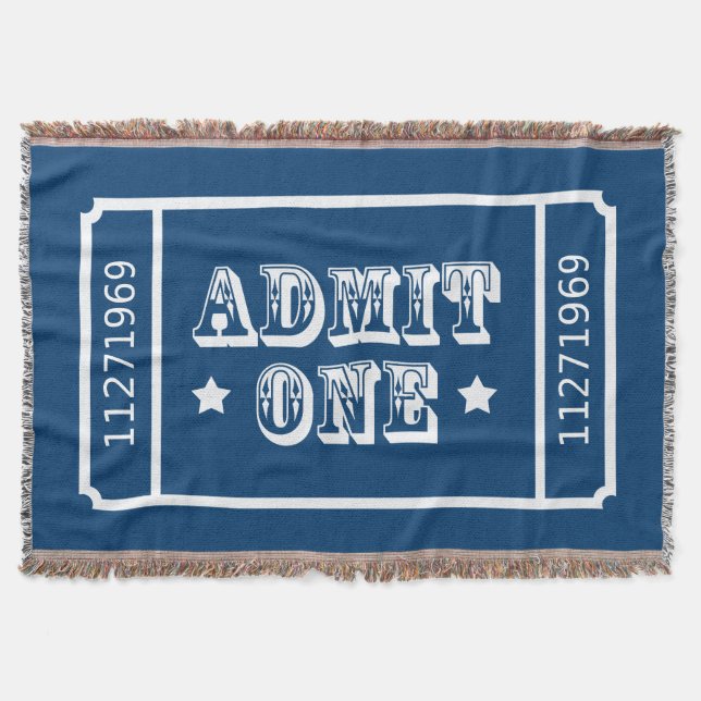 Circus Theatre Movie Ticket Admit One Throw Blanket (Front)
