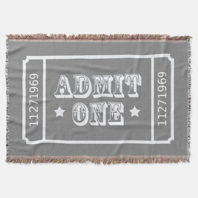 Circus Theatre Movie Ticket Admit One Throw Blanket (Front)