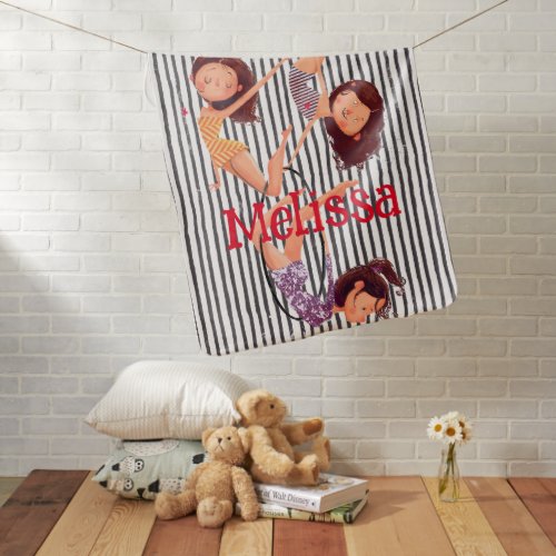 Circus Theme Acrobat Decor for Girls Kids  Baby Blanket