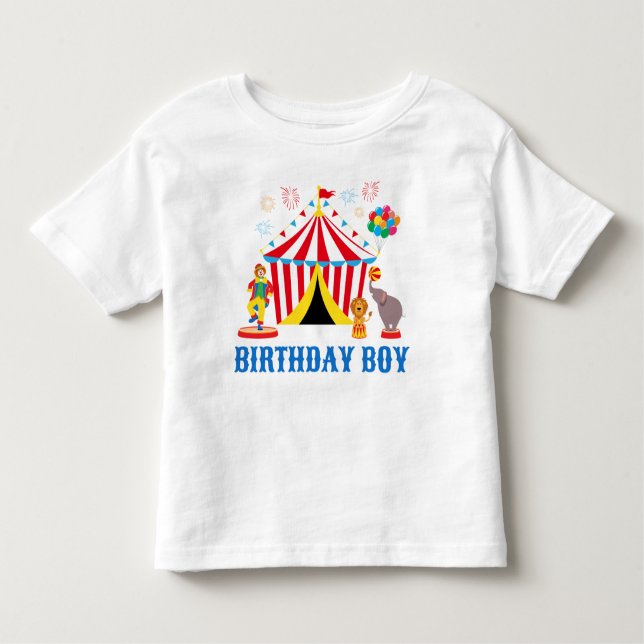 Circus Theme Birthday Boy Carnival Party Shirt (Front)