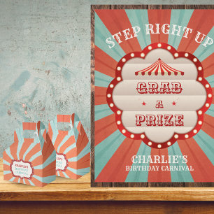 Circus Theme Birthday Party Favor Sign