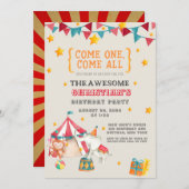 Circus Theme Birthday Party Invitation (Front/Back)