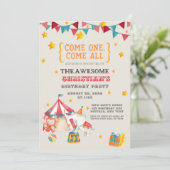 Circus Theme Birthday Party Invitation (Standing Front)