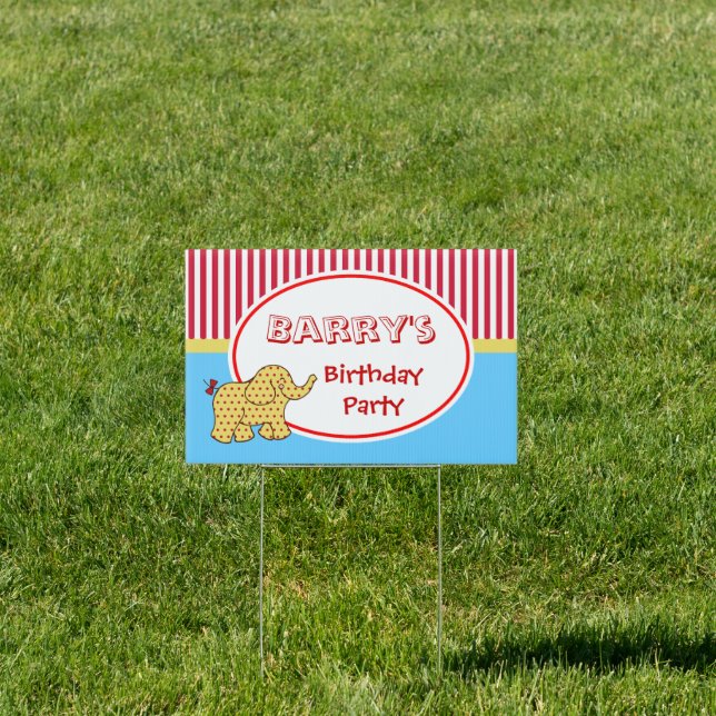 Circus Theme Birthday Yard Sign (Insitu)