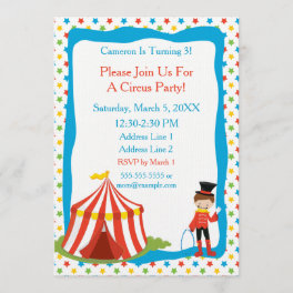 Circus Theme Circus Tent Circus Party Invitation