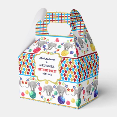 Circus Theme Elephant Birthday Party Favor Boxes