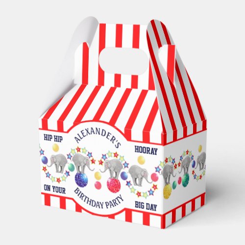 Circus Theme Elephant Birthday Party Favor Boxes