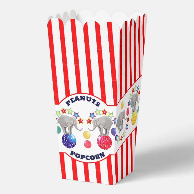 Circus Theme Elephant Gourmet Snacks Party Favor Boxes (Front)