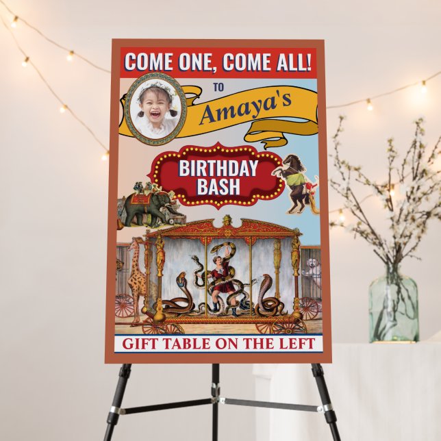 Circus Theme Foam Board Welcome Sign (In Situ (Stand))