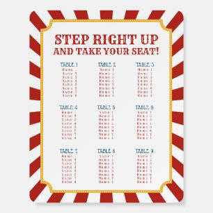 Circus Theme Seating Chart Board