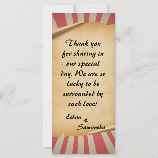 Circus Theme Wedding Thank you cards (Front)