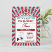 Circus themed birthday party invitation (Standing Front)