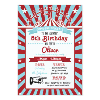circus themed birthday invitations