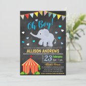 Circus Themed Boy Baby Shower Invitation (Standing Front)