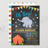 Circus Themed Boy Baby Shower Invitation (Front/Back)
